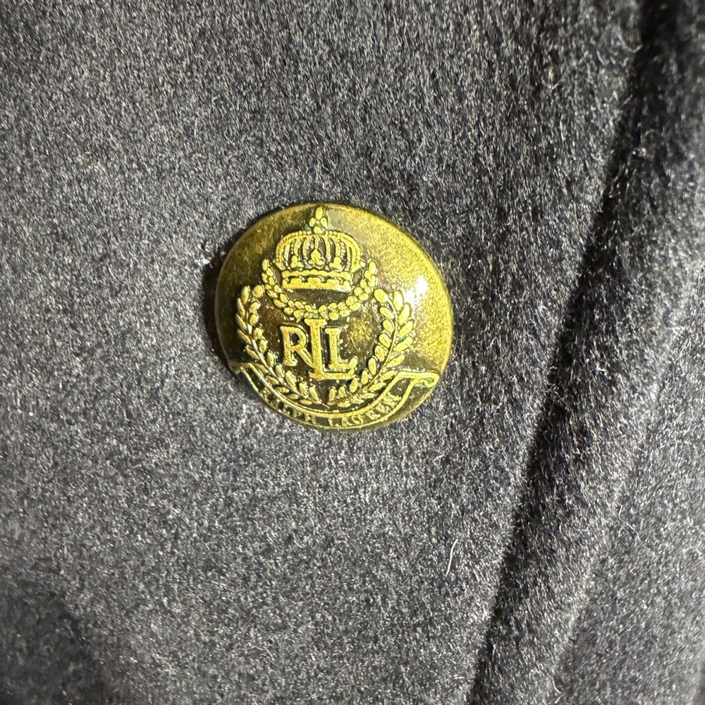 Lauren Ralph Lauren Classic Crest Patch Wool Blend Navy Winter Coat NWOT - Picture 5 of 16